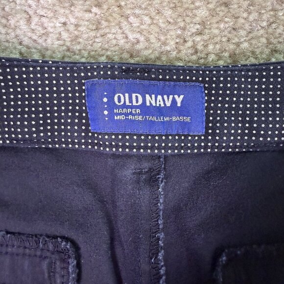 Old Navy Pants Womens Size 4 Black Polka Dot Harper Cropped 30x24 E739 - Picture 4 of 13